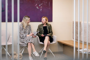 Klienten im Empfangsbereich