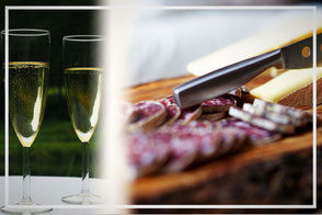 coupe de champagne et assiette de charcuteries fromages seront disponibles sur place