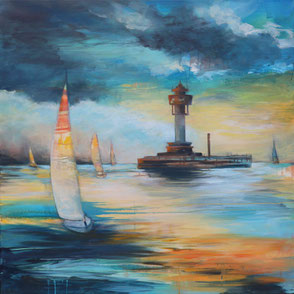Kiel-Kalender 2027, Kieler Leuchtturm, www.astrid-kroemer-malerei.de