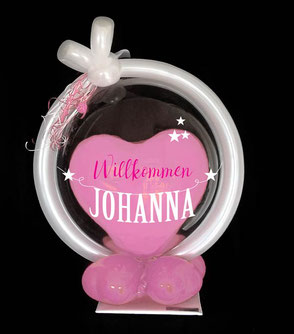 Bubble Luftballon Ballon Geschenk Geburt Baby Taufe Willkommen Party Shower Hurra Herzlich willkommen Name Baby Mädchen Junge Geschenk Überraschung