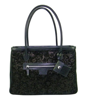 cabas en cuir noir fait-main sur mesure artisan maroquinier