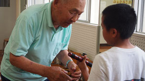 令和元年度・森小学校でお囃子指導の画像3