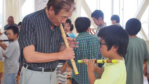 令和元年度・森小学校でお囃子指導の画像1