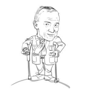 Karikatur-Entwurf für einen Geburtstag