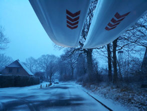 XCAT-Segelkatamaran für den Autodachtransport, Winterstimmung nach Segelausflug