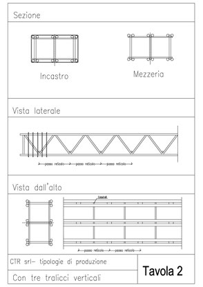 Trave ctr a tre tralicci verticali
