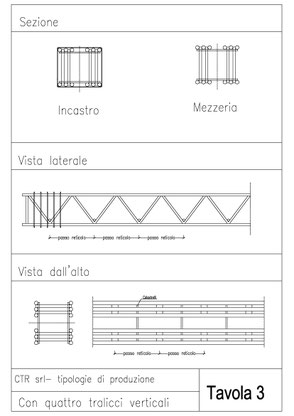 Trave ctr a quattro tralicci verticali