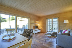 Gemütliches Wohnzimmer in einer Zwei-Zimmer-Ferienwohnung im Alb Appartement auf der schwäbischen Alb - Ihre Hotelalternative zwischen Bodensee, Allgäu und Schwarzwald für Wanderurlaub, Geschäftsreise oder Longstay