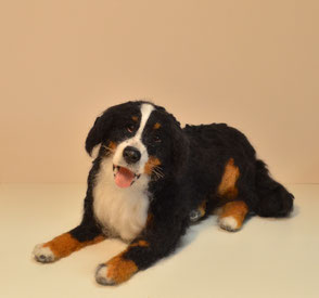 Filzhund, Berner Sennenhund Filz, Skulptur, Portrait, Filz