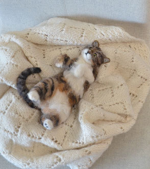 Filzkatze, Katze aus Filz, Filzen