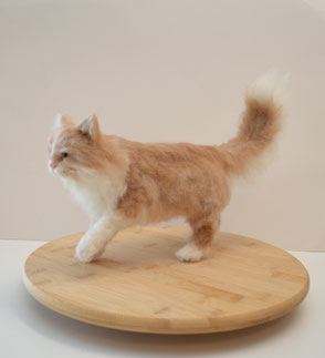 Fiz Katze, Filzkatze, Skulptur, Katze, Filztier, Abbild Katze
