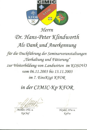 Seminare im Kosovo für die CIMIC-Kompanie der Bundeswehr.