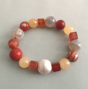 Armband MIX Sunshine ais div. Steinen mit Silberkugel; Süßwasserperlen, Perlenkette, Perlenarmband