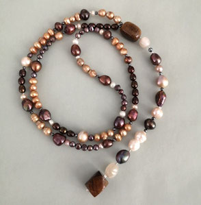 EYE OF THE TIGER - Y-Kette aus Perlen und Steinen; Perlenschmuck