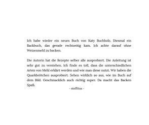 Feedback zum Buch "Weizenfrei backen"