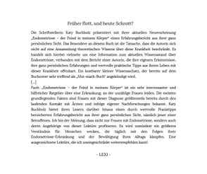 Feedback zum Buch "Endometriose - der Feind in meinem Körper!"