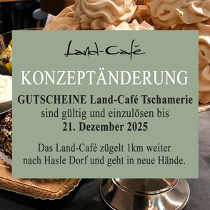 Aebis Land-Café - Gutscheine einlösen bis 21. Dezember 2025