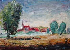 Gemälde von Heiko Brandner mit Kirche