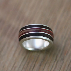 Bague bois précieux et argent - bijoux fait main - fanny jaquier - wood love