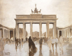 Malen lernen mit Acrylfarben in Hamburg Acrylmalerei monochrome Malerei Brandenburger Tor Berlin Enno Franzius