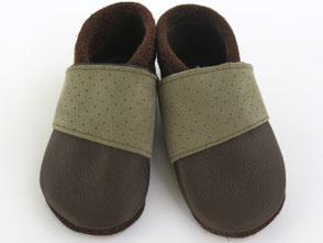  Lauflernschuhe in denkelbraun, oben schönes Velour Designleder 