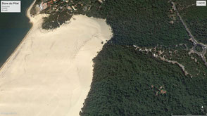 Google Earth - Dune du Pilat avec parking