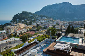 Dachterrasse des Capri Tiberio Hotels.