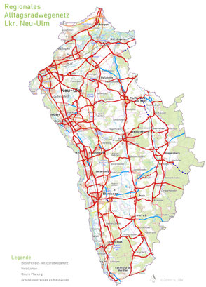 sichere Routenführung, Straßenmarkierung Rad