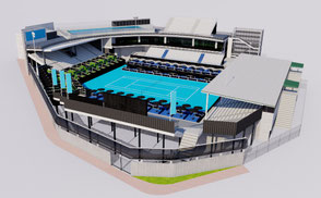 ASB Tennis Centre - Auckland New Zealand tennis atp usa america masters open wta tour atp court championship olympic 3d model ar vr lowpoly