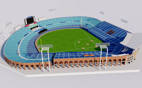 Meiji Jingu Stadium - Tokyo Japan 3D model national athletic sport games stadion estadio stade football soccer rugby ar vr asia championship competition event exterior baseball softball sport ar vr olympic games 2020 2019 rugby