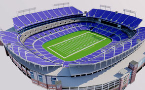 MT Bank Stadium - Baltimore low-poly 3d model ready for Virtual Reality (VR), Augmented Reality (AR), games and other real-time apps.