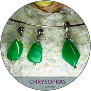 Ohrhänger und Anhänger Chrysopras