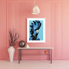 colorful cockatoo illustration art print