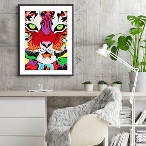 colorful tiger illustration
