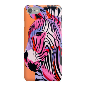 iphone phone case with colorful zebra illustration