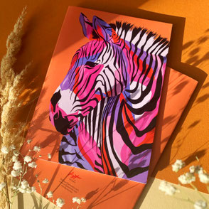 A5 notepad with colorful zebra illustration