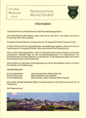 Bild: Wünschendorf Erzgebirge Chronik 2019