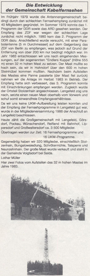 Bild: Wünschendorf Erzgebirge Antennenbau 1992