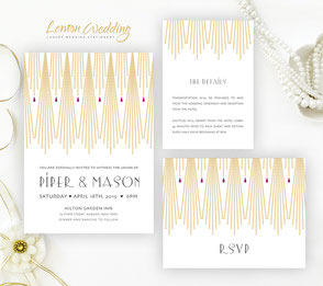 Great Gatsby wedding invitation packages