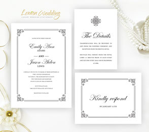 Traditional wedding invitations kits