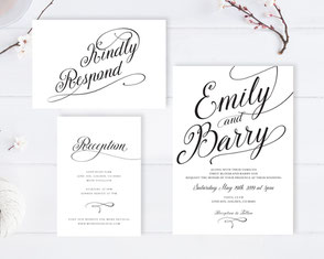 Classic wedding invitations packages