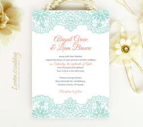 Green Wedding Invitations Lemonwedding