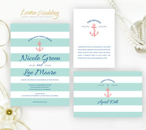 Beach Wedding Invitations Lemonwedding