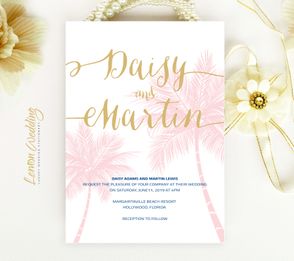 Beach wedding invitation