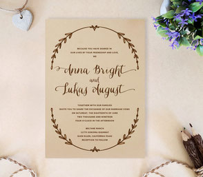Wreath wedding invitations