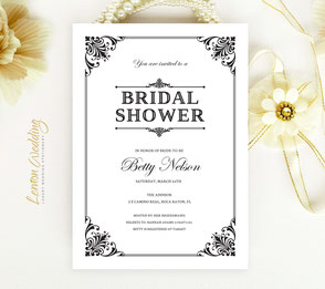 Simple bridal shower invitations