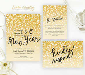 New Year S Eve Wedding Invitations Lemonwedding New Year S Eve Wedding Invitation Packs
