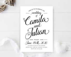 Simple wedding invitations