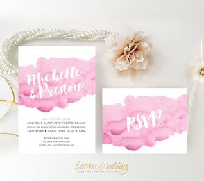 Pink wedding invites
