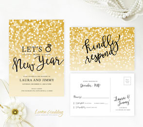 New Year's Eve wedding invitations